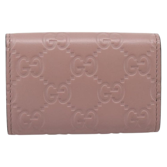 GUCCI GuccissimaGG Key Case Leather Pink Gold Tone 388682 Auth 203365A