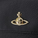 Vivienne Westwood Long Wallet Leather Black Gold Tone Auth 203366A-12