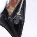 Vivienne Westwood Long Wallet Leather Black Gold Tone Auth 203366A-18