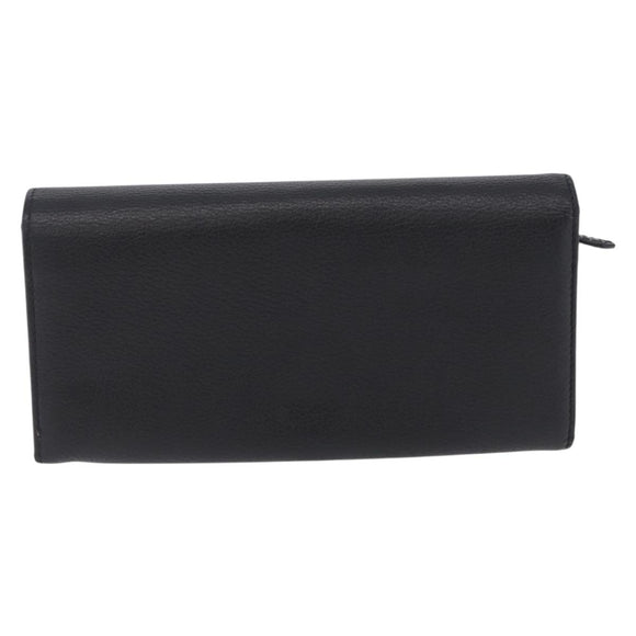 Vivienne Westwood Long Wallet Leather Black Gold Tone Auth 203366A