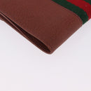GUCCI Web Sherry Line Bifold Wallet Leather Brown 035 184 1647 Auth 203367A-15