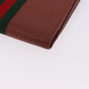 GUCCI Web Sherry Line Bifold Wallet Leather Brown 035 184 1647 Auth 203367A-16
