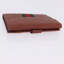 GUCCI Web Sherry Line Bifold Wallet Leather Brown 035 184 1647 Auth 203367A-5