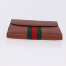 GUCCI Web Sherry Line Bifold Wallet Leather Brown 035 184 1647 Auth 203367A-6