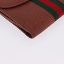 GUCCI Web Sherry Line Bifold Wallet Leather Brown 035 184 1647 Auth 203367A-7