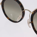 PRADA Sunglasses Metal Brown Gold Tone Auth 203370-11