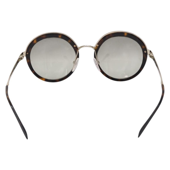 PRADA Sunglasses Metal Brown Gold Tone Auth 203370