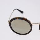 PRADA Sunglasses Metal Brown Gold Tone Auth 203370-3