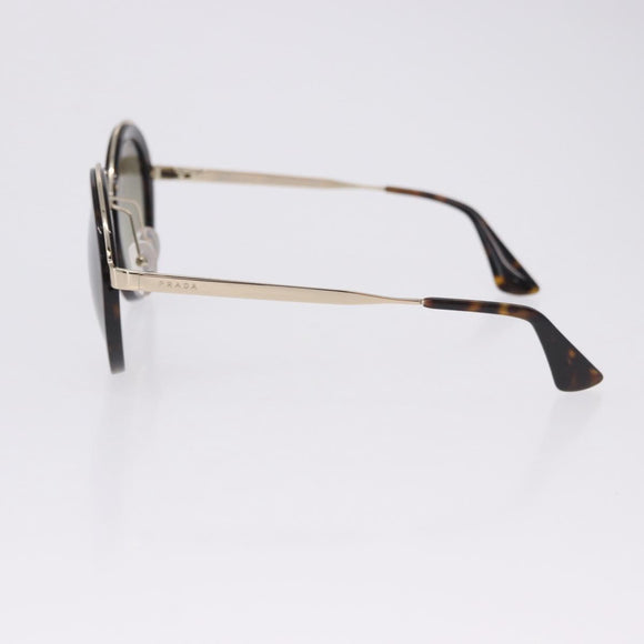 PRADA Sunglasses Metal Brown Gold Tone Auth 203370