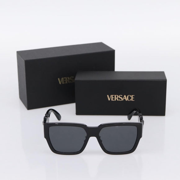 VERSACE Sunglasses Plastic Black Auth 203371M