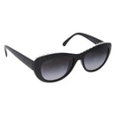 CHANEL Sunglasses Plastic Black White CC Auth 203372-1