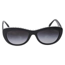 CHANEL Sunglasses Plastic Black White CC Auth 203372-2