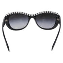 CHANEL Sunglasses Plastic Black White CC Auth 203372-3