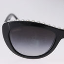 CHANEL Sunglasses Plastic Black White CC Auth 203372-4