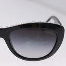 CHANEL Sunglasses Plastic Black White CC Auth 203372-5