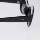 CHANEL Sunglasses Plastic Black White CC Auth 203372-7
