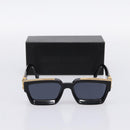 LOUIS VUITTON 1.1 Millionaire Sunglasses Plastic Black Gold Z1165E Auth 203374M-12