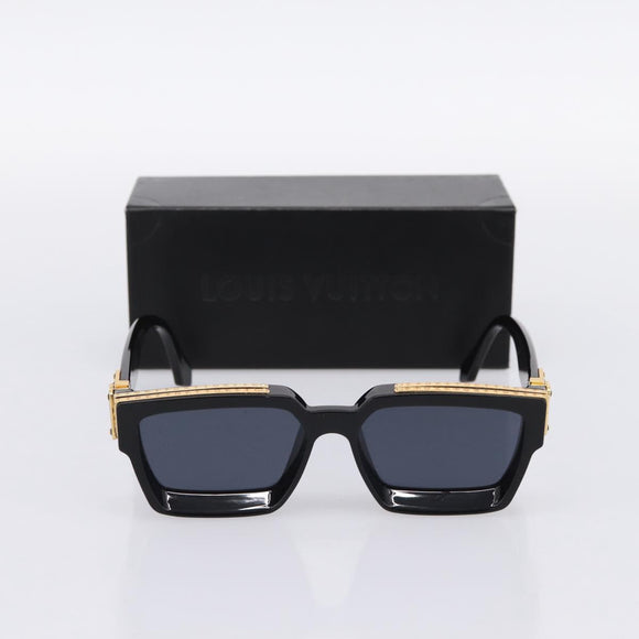 LOUIS VUITTON 1.1 Millionaire Sunglasses Plastic Black Gold Z1165E Auth 203374M