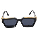 LOUIS VUITTON 1.1 Millionaire Sunglasses Plastic Black Gold Z1165E Auth 203374M-13