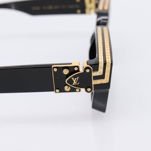 LOUIS VUITTON 1.1 Millionaire Sunglasses Plastic Black Gold Z1165E Auth 203374M