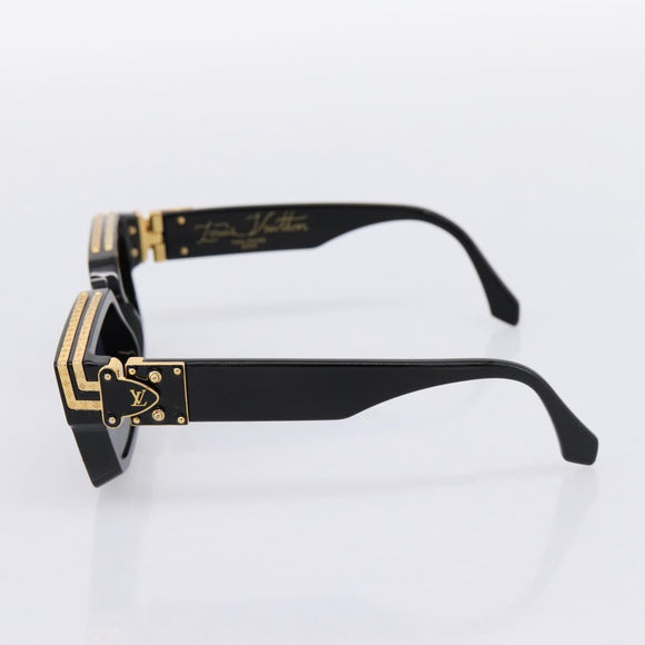 LOUIS VUITTON 1.1 Millionaire Sunglasses Plastic Black Gold Z1165E Auth 203374M
