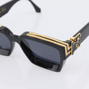 LOUIS VUITTON 1.1 Millionaire Sunglasses Plastic Black Gold Z1165E Auth 203374M-8