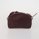 CARTIER Must Line Shoulder Bag Leather 3 Set Bordeaux Gold Auth 203375-15