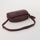 CARTIER Must Line Shoulder Bag Leather 3 Set Bordeaux Gold Auth 203375-17