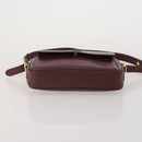 CARTIER Must Line Shoulder Bag Leather 3 Set Bordeaux Gold Auth 203375-19