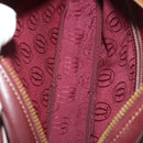 CARTIER Must Line Shoulder Bag Leather 3 Set Bordeaux Gold Auth 203375-20