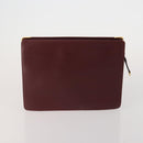 CARTIER Must Line Shoulder Bag Leather 3 Set Bordeaux Gold Auth 203375-3