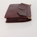CARTIER Must Line Shoulder Bag Leather 3 Set Bordeaux Gold Auth 203375-4