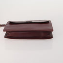CARTIER Must Line Shoulder Bag Leather 3 Set Bordeaux Gold Auth 203375-6