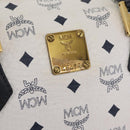 MCM Vicetos Logogram Clutch Bag PVC Leather 4 Set White Beige Auth 203376-10