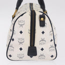 MCM Vicetos Logogram Clutch Bag PVC Leather 4 Set White Beige Auth 203376-5