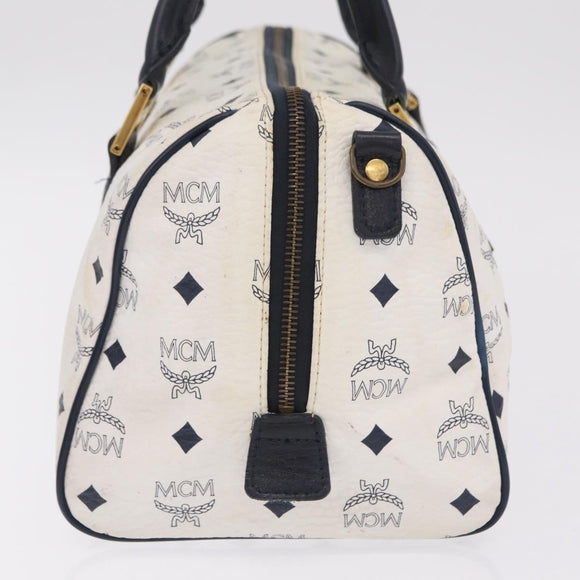 MCM Vicetos Logogram Clutch Bag PVC Leather 4 Set White Beige Auth 203376