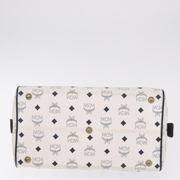 MCM Vicetos Logogram Clutch Bag PVC Leather 4 Set White Beige Auth 203376