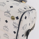 MCM Vicetos Logogram Clutch Bag PVC Leather 4 Set White Beige Auth 203376-9