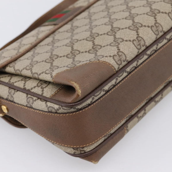 GUCCI GG Supreme Web Sherry Line Shoulder Bag PVC Beige 001 116 0844 Auth 203377