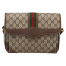 GUCCI GG Supreme Web Sherry Line Shoulder Bag PVC Beige 001 116 0844 Auth 203377-2