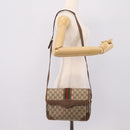 GUCCI GG Supreme Web Sherry Line Shoulder Bag PVC Beige 001 116 0844 Auth 203377-24
