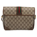 GUCCI GG Supreme Web Sherry Line Shoulder Bag PVC Beige 001 116 0844 Auth 203377-3