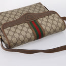 GUCCI GG Supreme Web Sherry Line Shoulder Bag PVC Beige 001 116 0844 Auth 203377-6