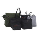 PRADA Hand Bag Nylon 6 Set Khaki Black Light blue Auth 203380-1