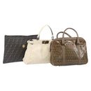 FENDI Zucchino Canvas Zucca Canvas Bag PVC Coated Canvas 3 Set Auth 203381-1