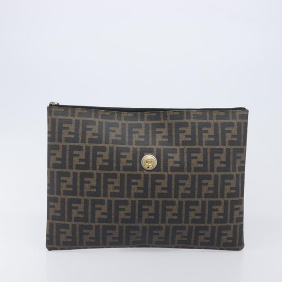 FENDI Zucchino Canvas Zucca Canvas Bag PVC Coated Canvas 3 Set Auth 203381