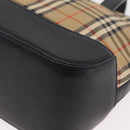 BURBERRY Nova Check Hand Bag Canvas Beige Gold Auth 203383A-14