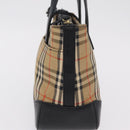 BURBERRY Nova Check Hand Bag Canvas Beige Gold Auth 203383A-5