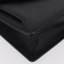 BURBERRY Clutch Bag Leather Black Silver Auth 203385-10
