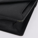BURBERRY Clutch Bag Leather Black Silver Auth 203385-14